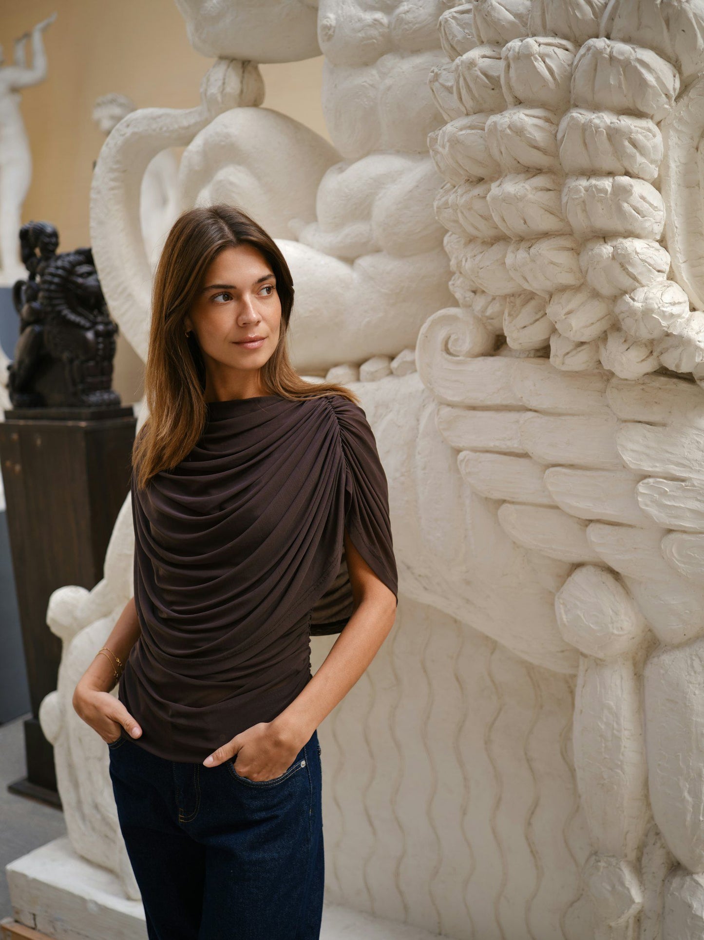 Neo Noir Topp Cottuna Drapy Mesh