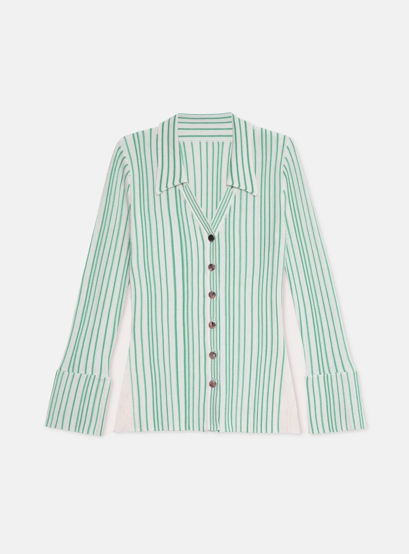 Laagam Topp Giulia Green Striped Knitted