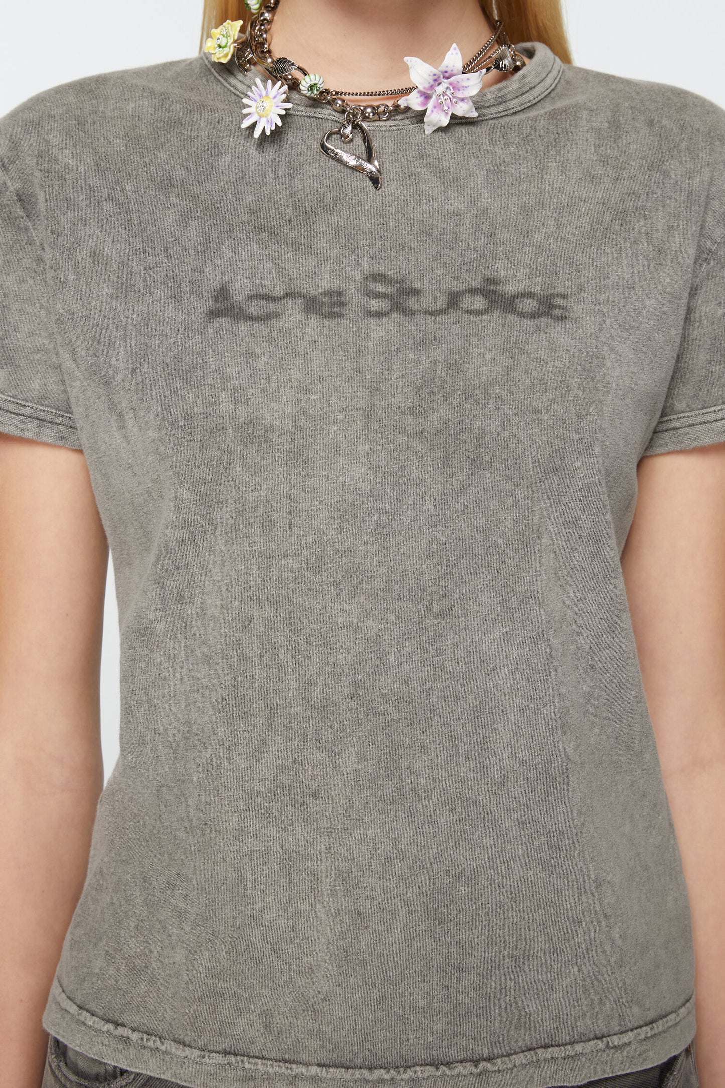 Acne Studios T-shirt Blurred Logo - Fitted Fit