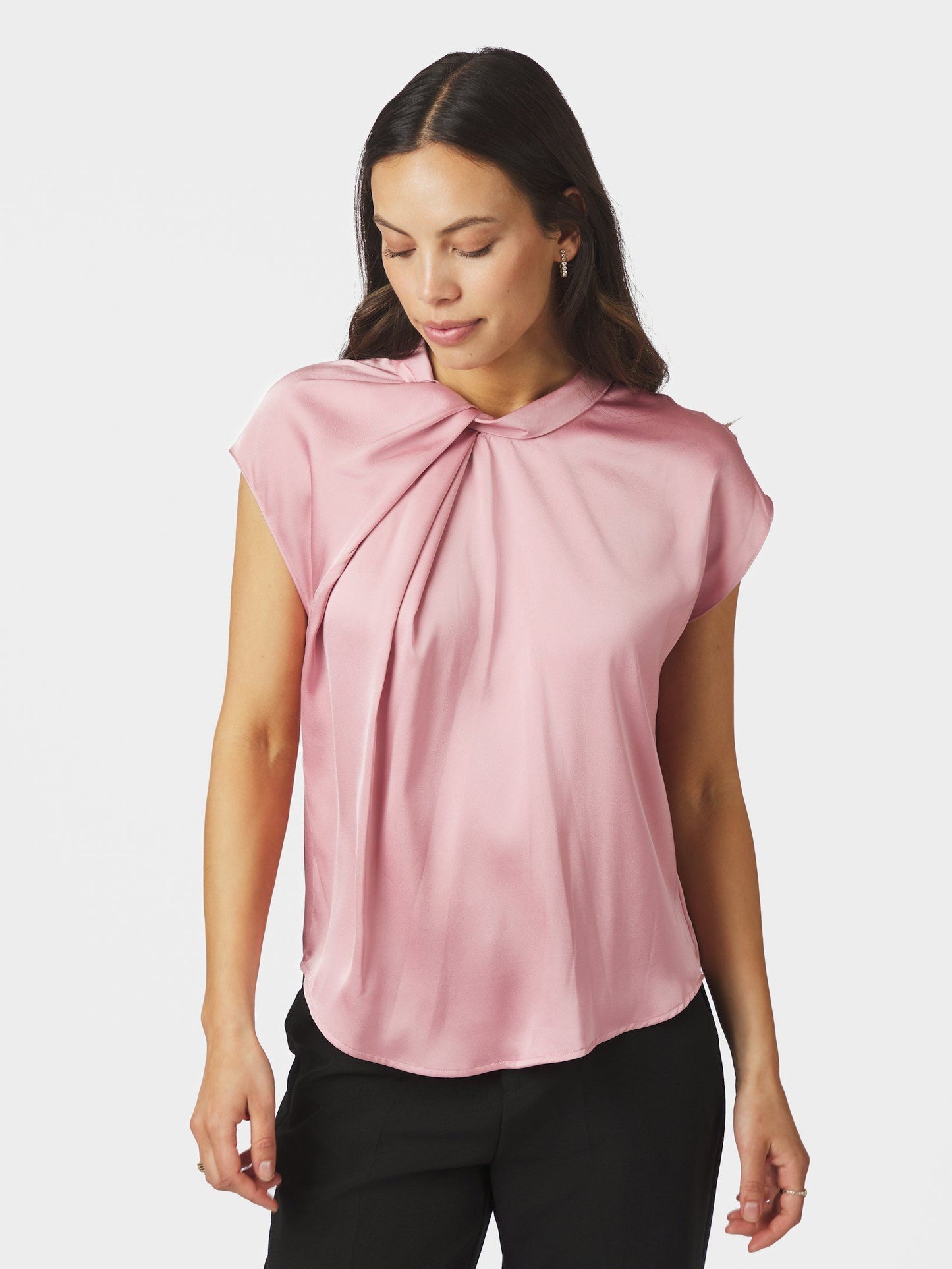 Neo Noir Topp Fleur Drapy Satin