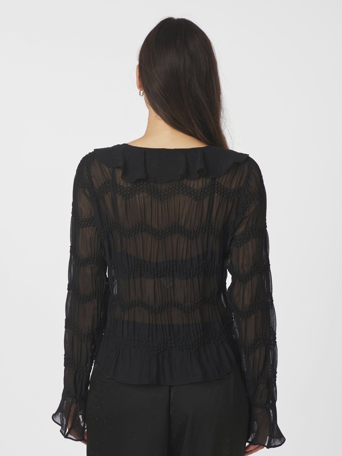 Neo Noir Blus Anika Crepe Chiffon