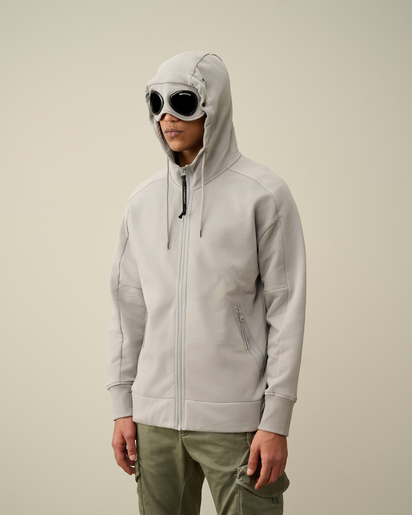 C.P. Company Diagonal Raised Fleece Goggle Zipped Hoodie