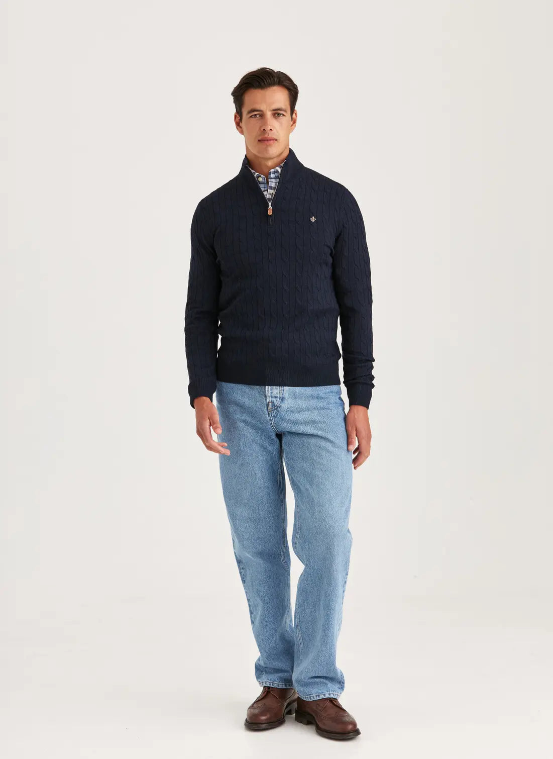 Morris Tröja Merino Cable John Zip