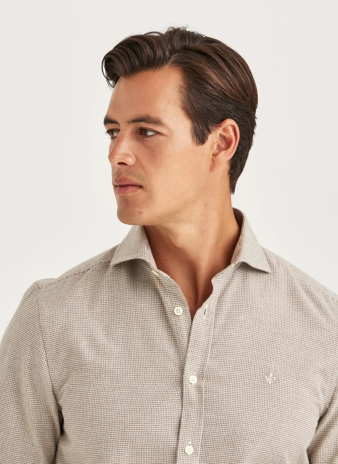 Morris Skjorta Soft Twill Dogtooth -Slim Fit