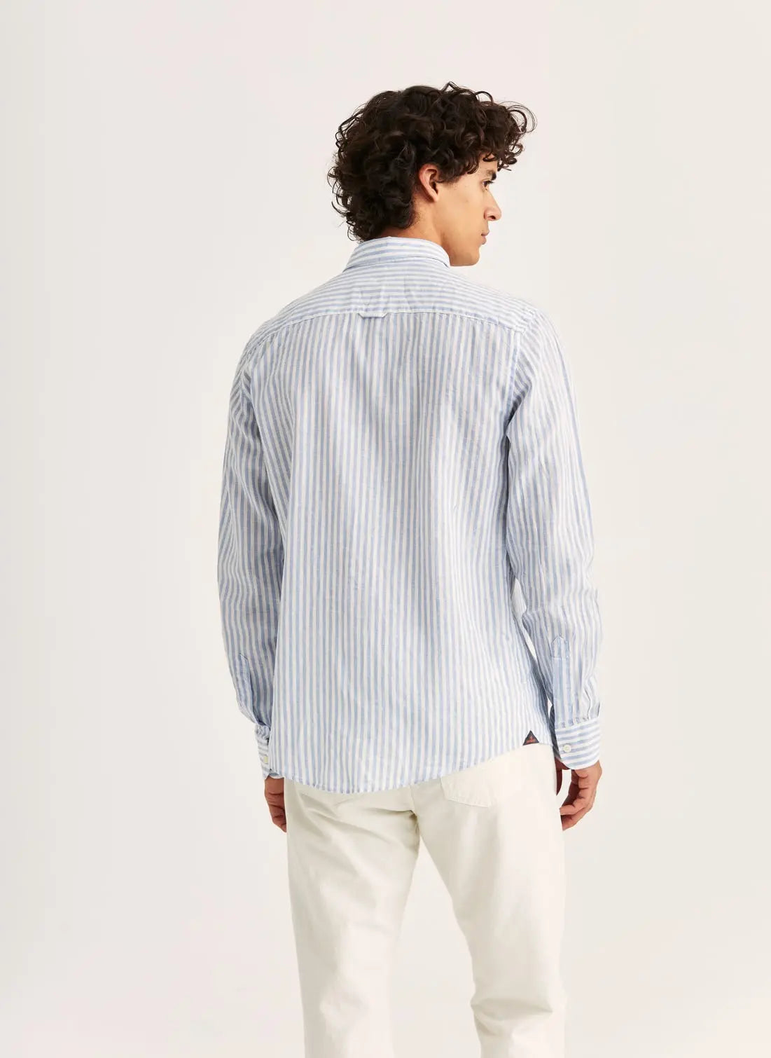 Morris Skjorta Douglas Linen Stripe -Classic Fit