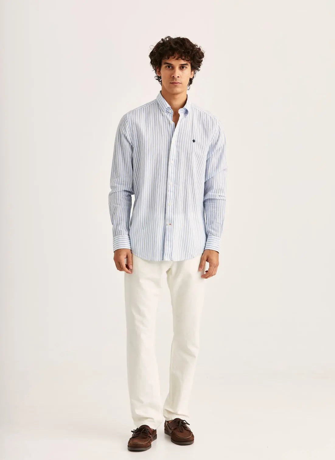 Morris Skjorta Douglas Linen Stripe -Classic Fit