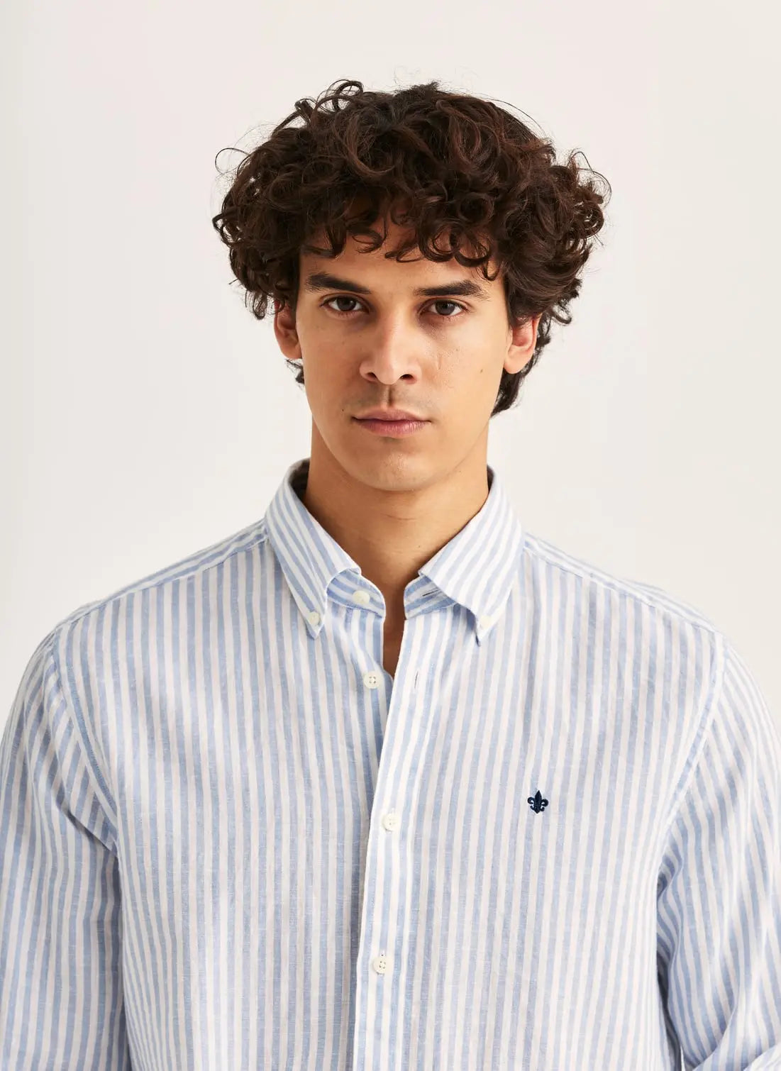 Morris Skjorta Douglas Linen Stripe -Classic Fit
