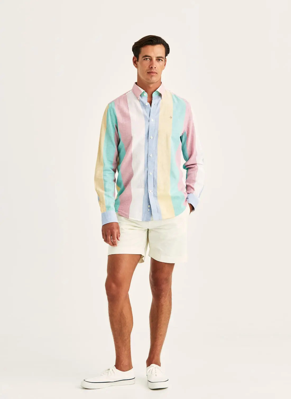 Morris Skjorta Happy Linen Stripe -Classic Fit