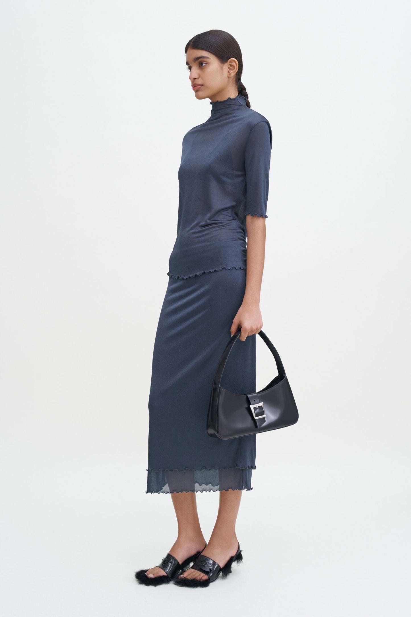 Filippa K Topp Mock Neck Frill