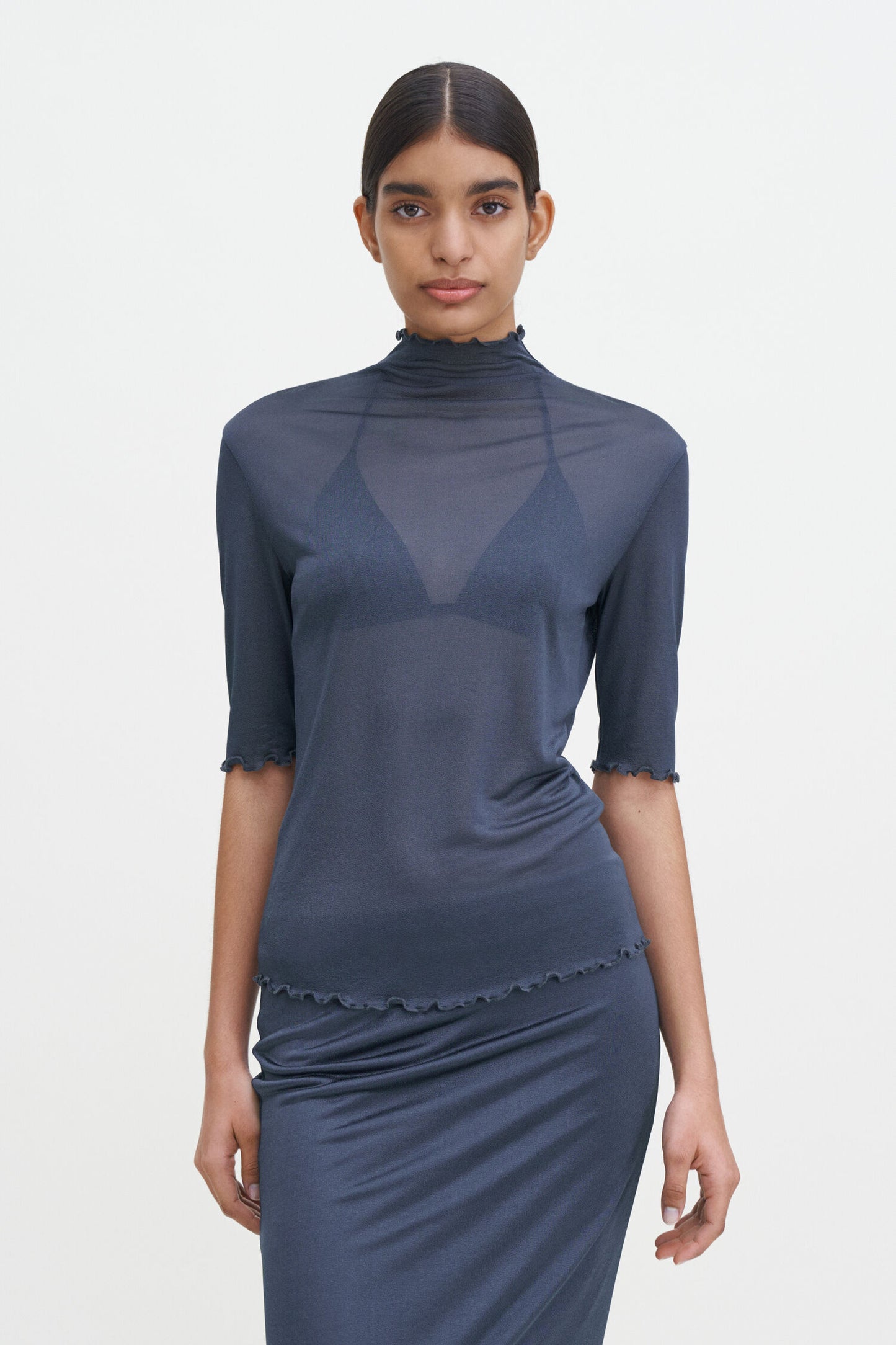 Filippa K Topp Mock Neck Frill