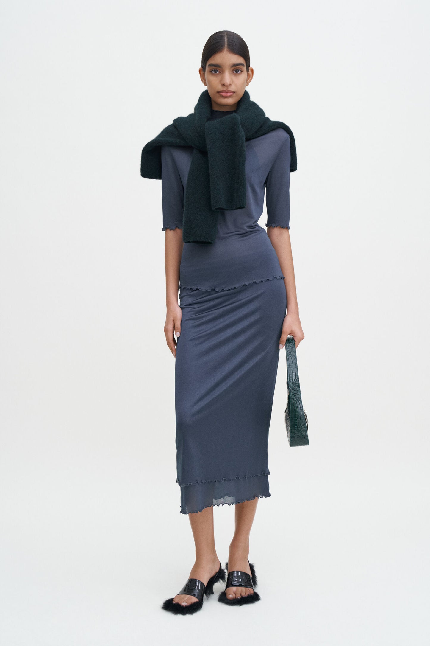 Filippa K Kjol Layered Frill Crepe