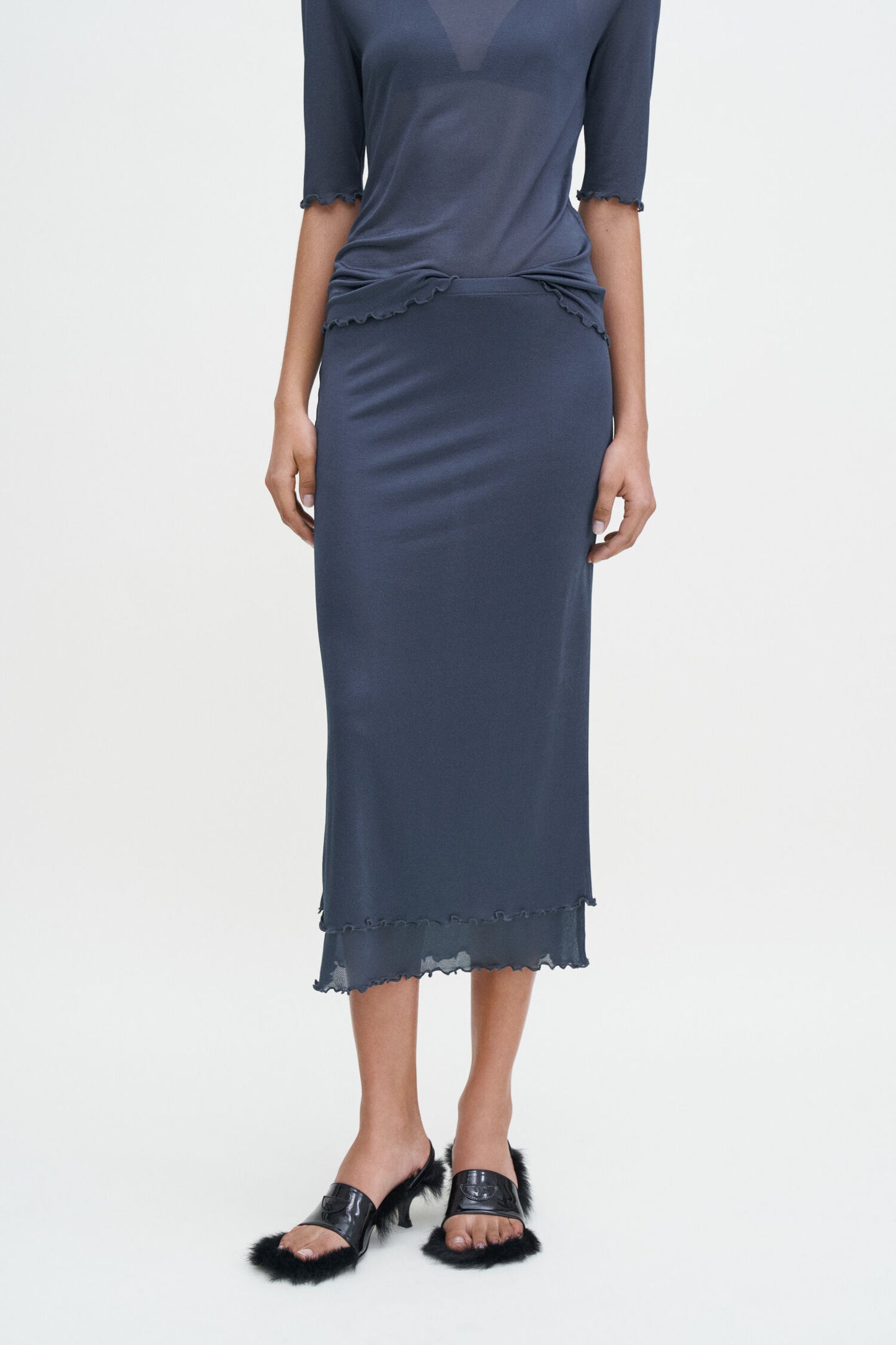 Filippa K Kjol Layered Frill Crepe