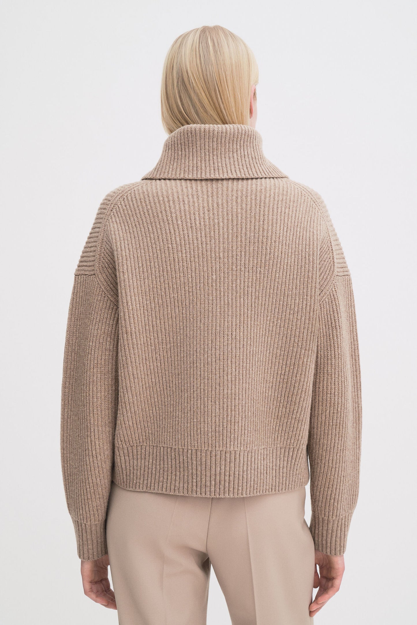 Filippa K Tröja Ribbed Wool Half Zip