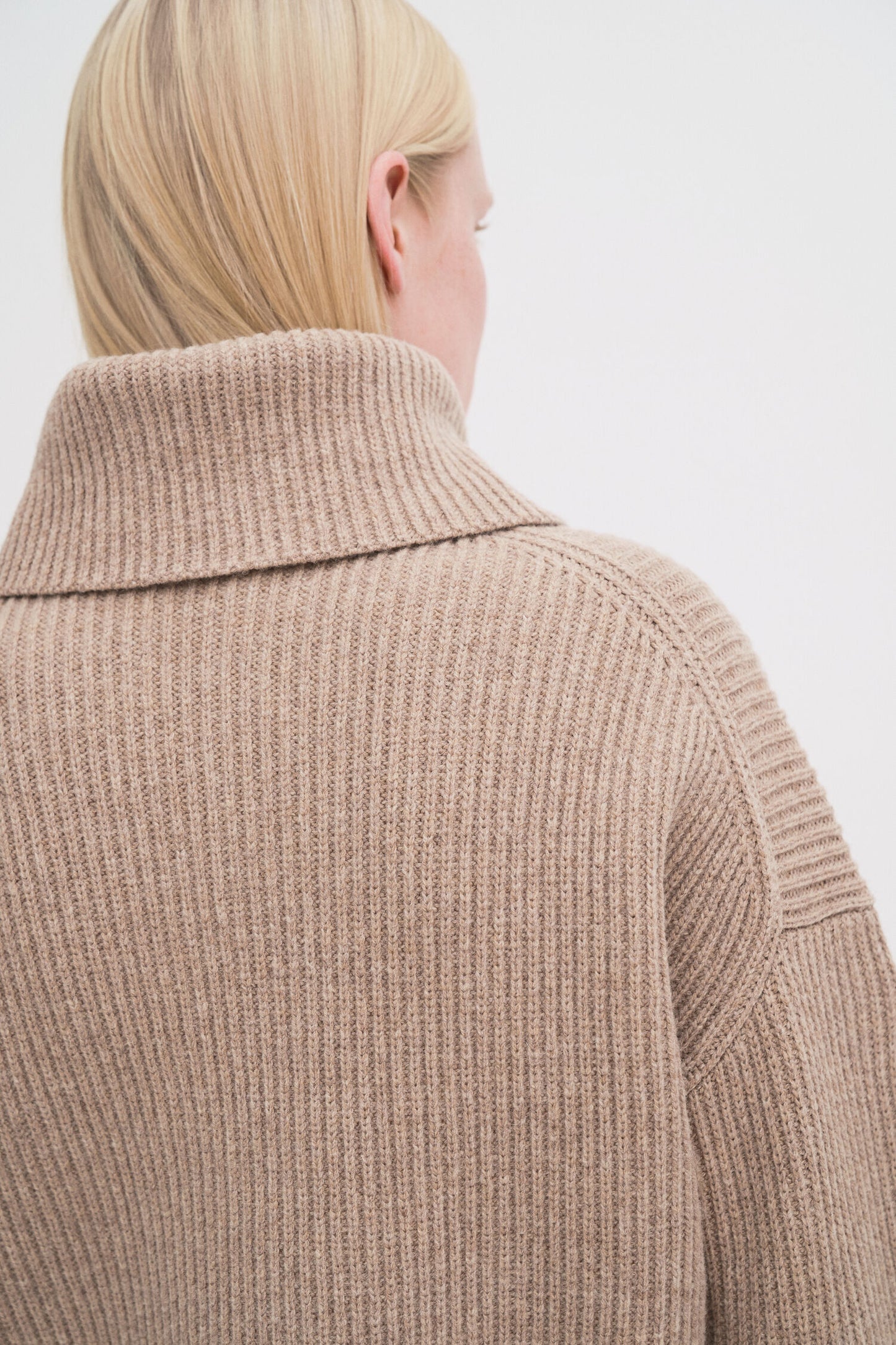 Filippa K Tröja Ribbed Wool Half Zip