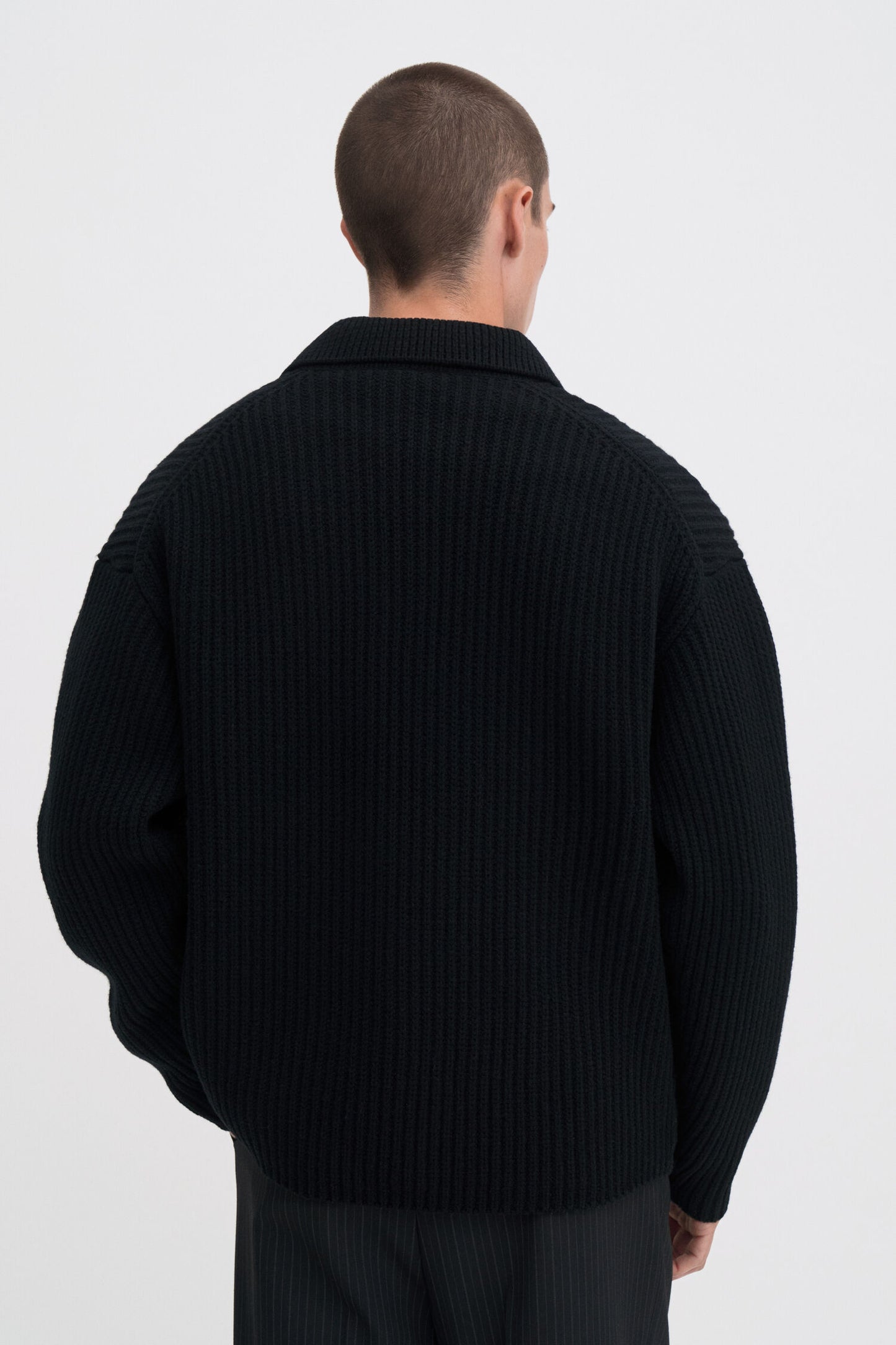 Filippa K Tröja Chunky Ribbed Wool Polo