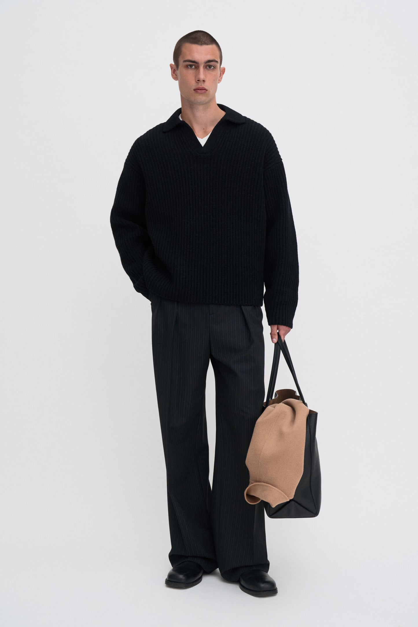 Filippa K Tröja Chunky Ribbed Wool Polo