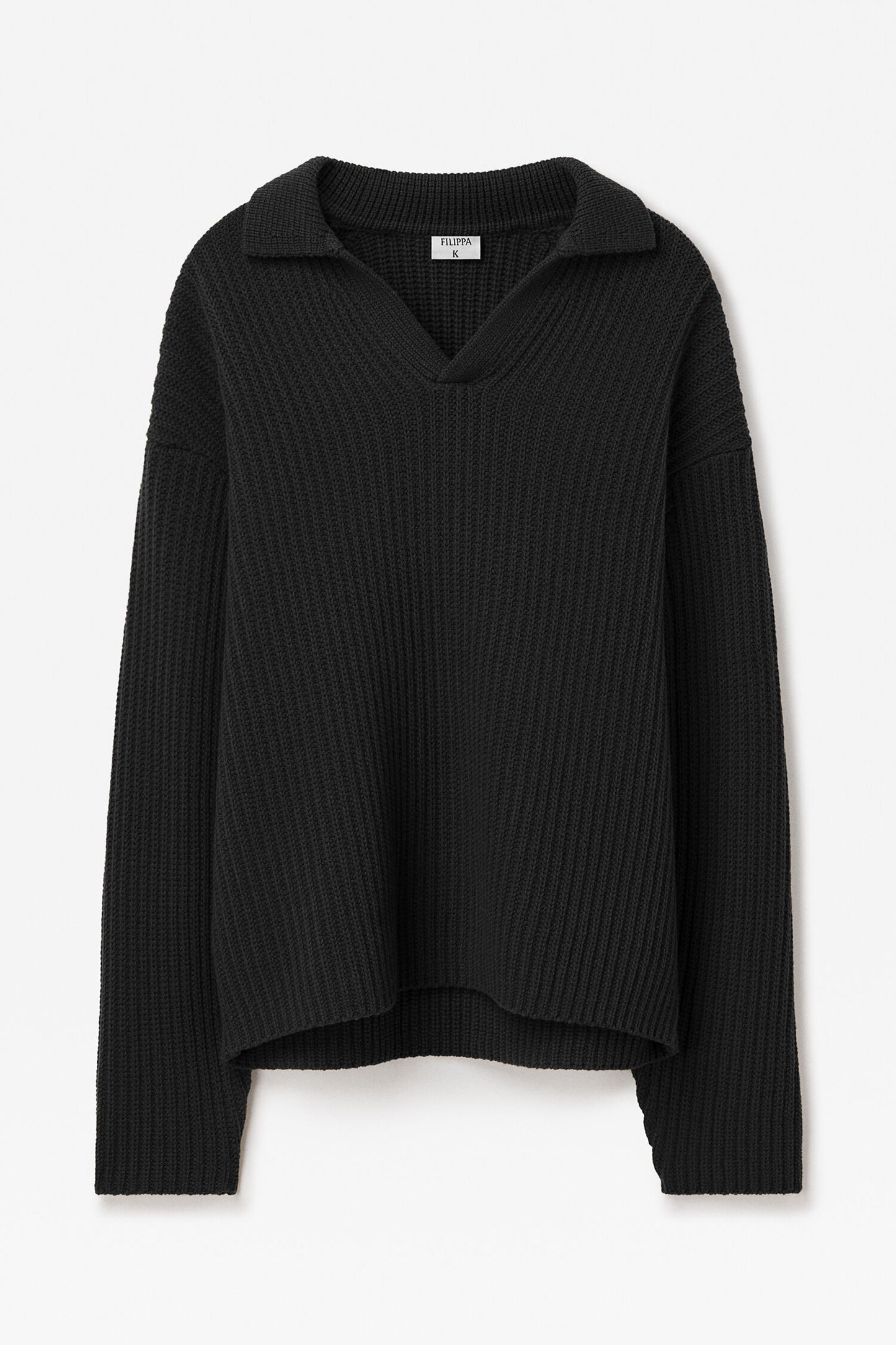 Filippa K Tröja Chunky Ribbed Wool Polo
