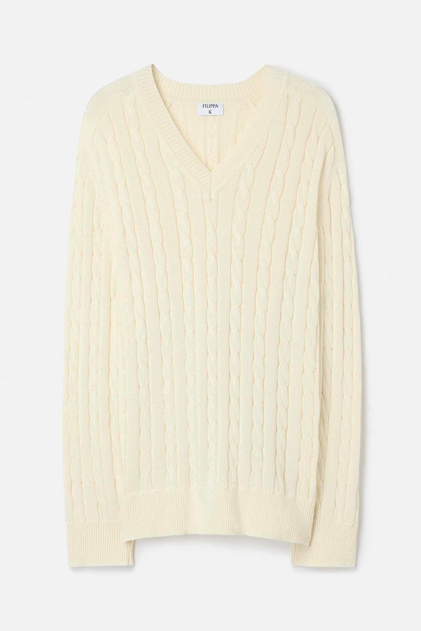 Filippa K Tröja Braided Cotton V-Neck
