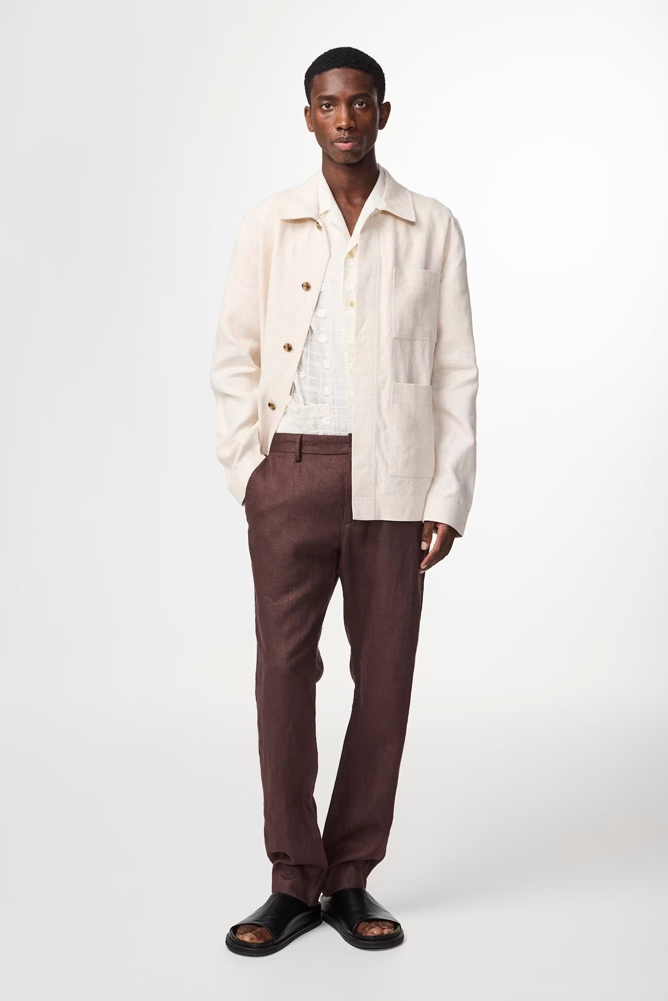 NN07 Byxor Theo Linen 1454