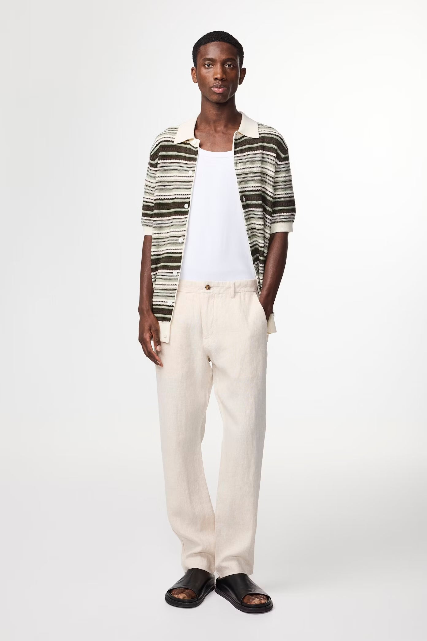 NN07 Byxor Theo Linen 1454