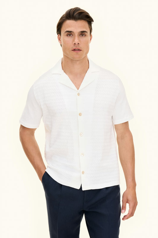 Oscar Jacobson Skjorta Kirk Knitted Shirt