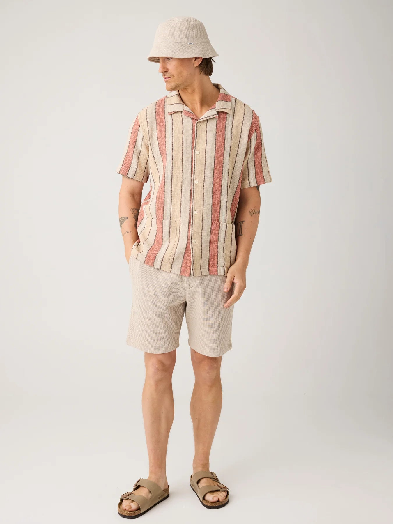 Knowledge Cotton Apparel Shorts Organic Cotton Waffle