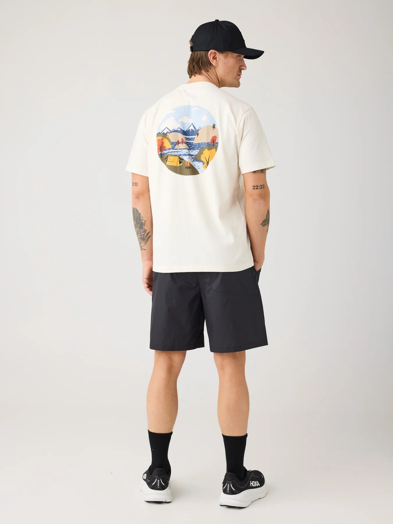 Knowledge Cotton Apparel T-shirt Regular SS Scenery Back Print