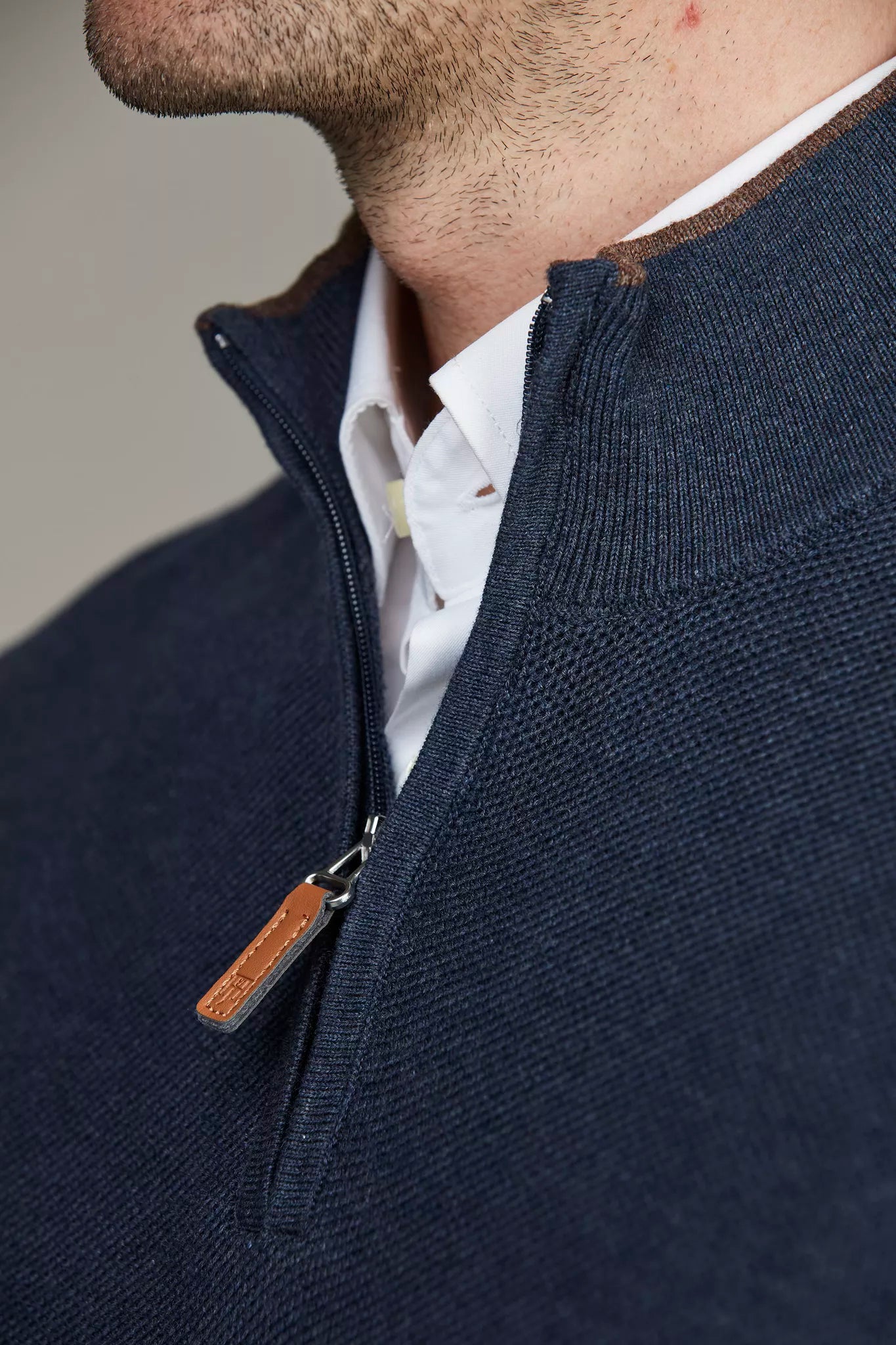 Hansen & Jacob Tröja Half Zip Structure Knit
