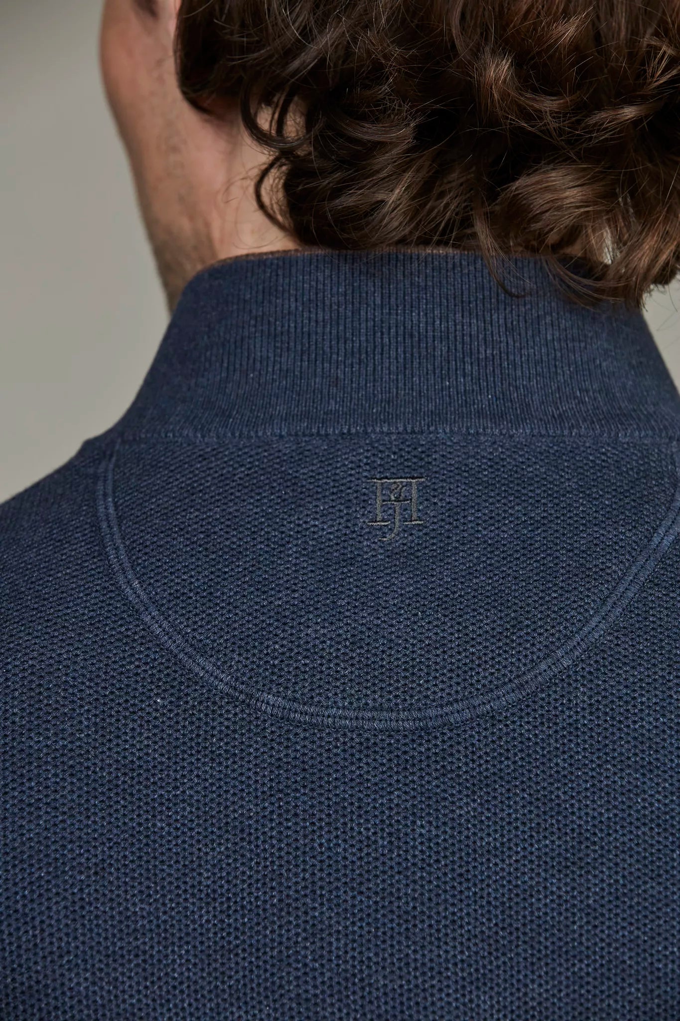 Hansen & Jacob Tröja Half Zip Structure Knit