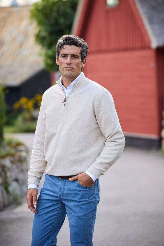 Hansen & Jacob Tröja Half Zip Structure Knit
