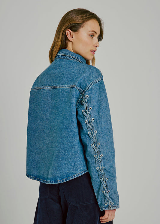 Norr Skjorta Kenzie Lace Denim