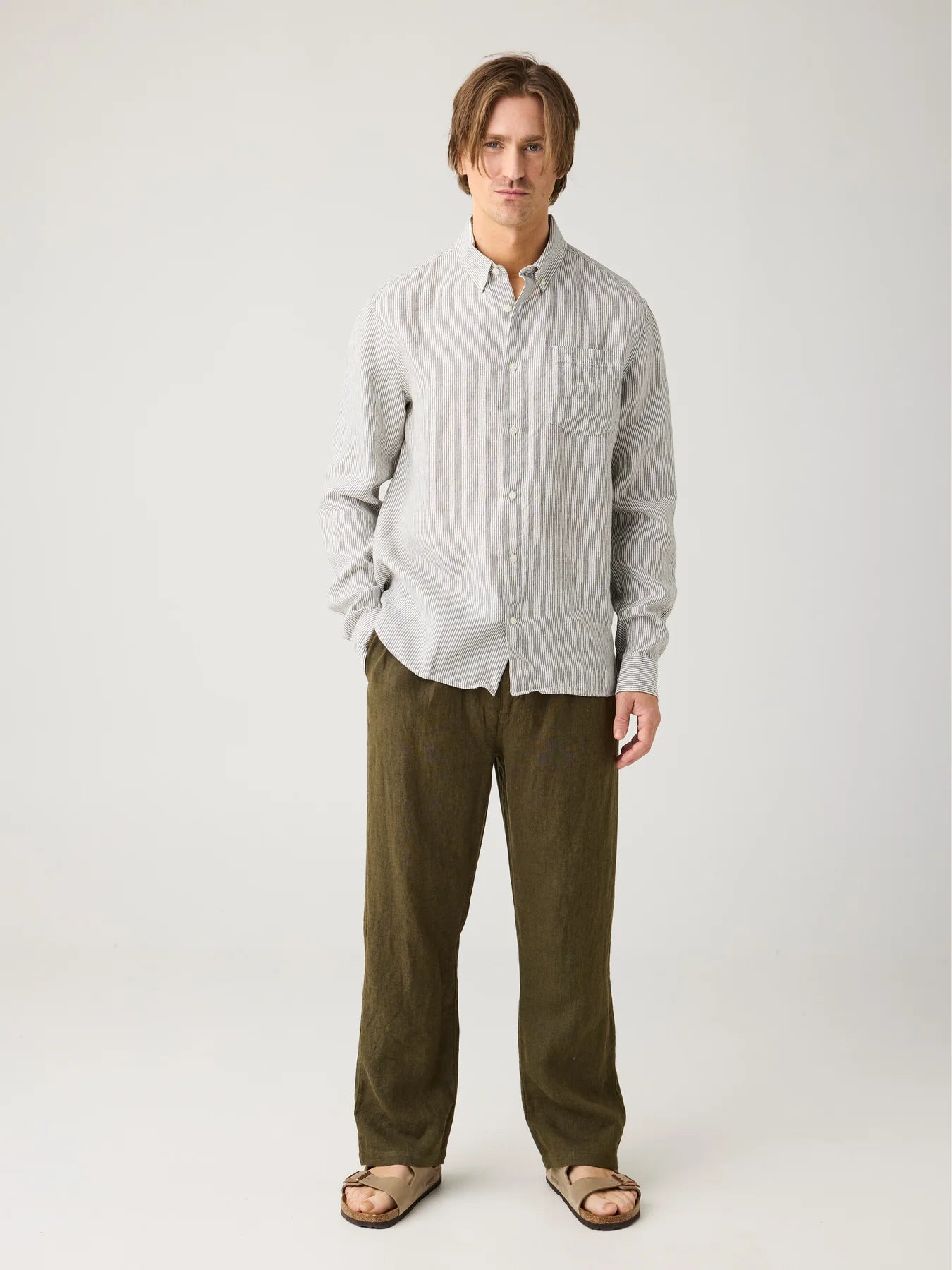 Knowledge Cotton Apparel Byxor FIG Loose Linen