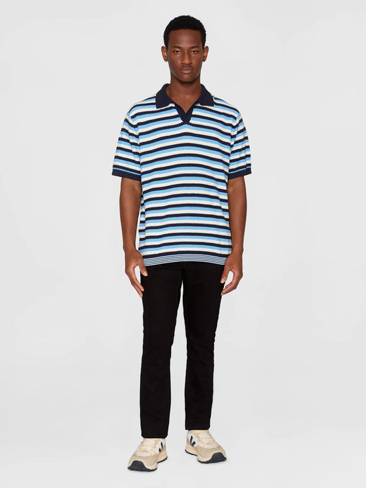 Knowledge Cotton Apparel Piké Regular Striped Knitted