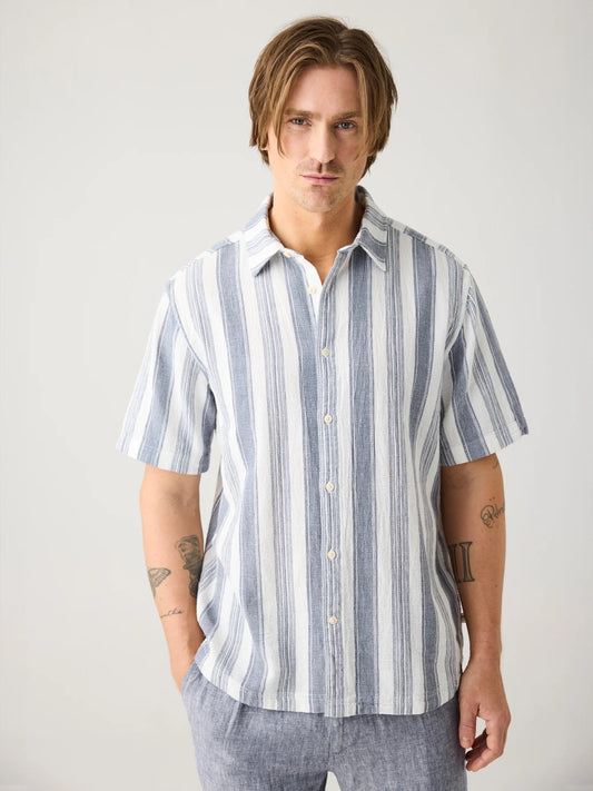 Knowledge Cotton Apparel Skjorta Organic Cotton Striped