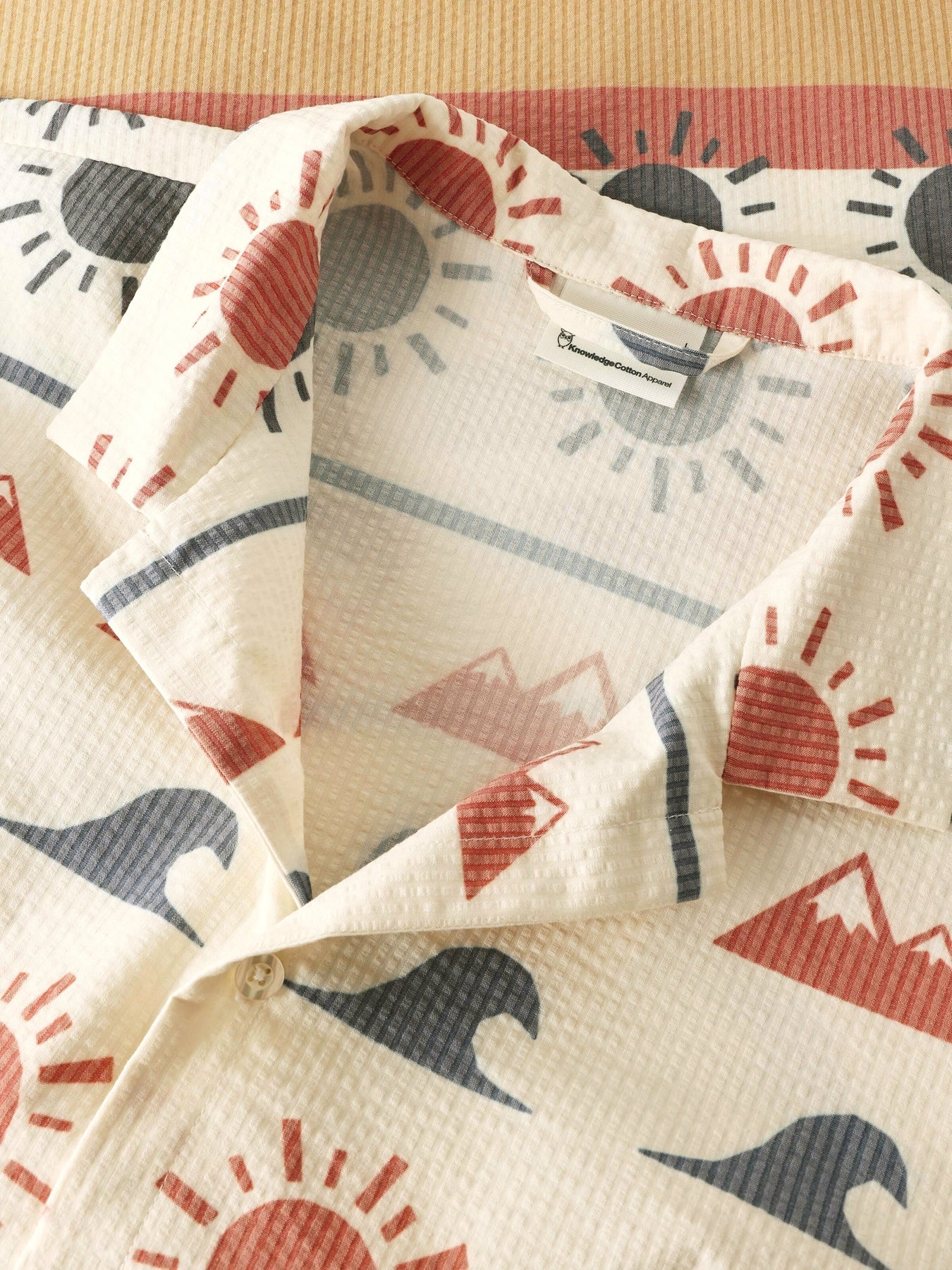 Knowledge Cotton Apparel Skjorta Box Fit SS AOP Seersucker