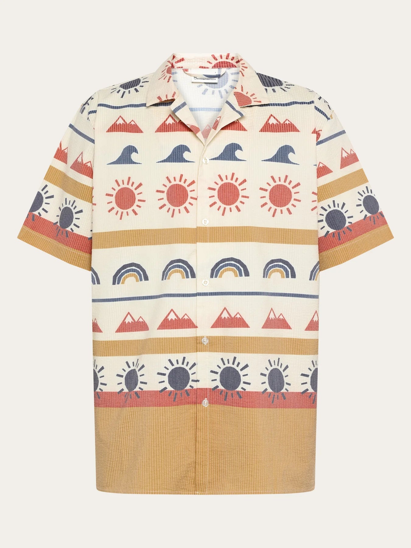 Knowledge Cotton Apparel Skjorta Box Fit SS AOP Seersucker