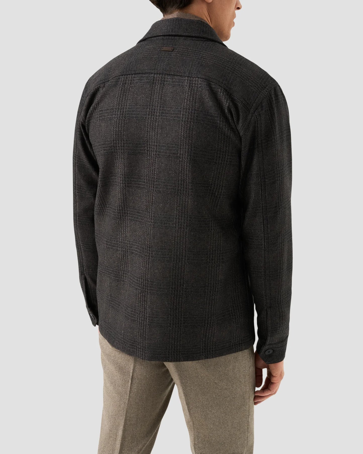 Eton Overshirt Check Wool Cashmere Chore