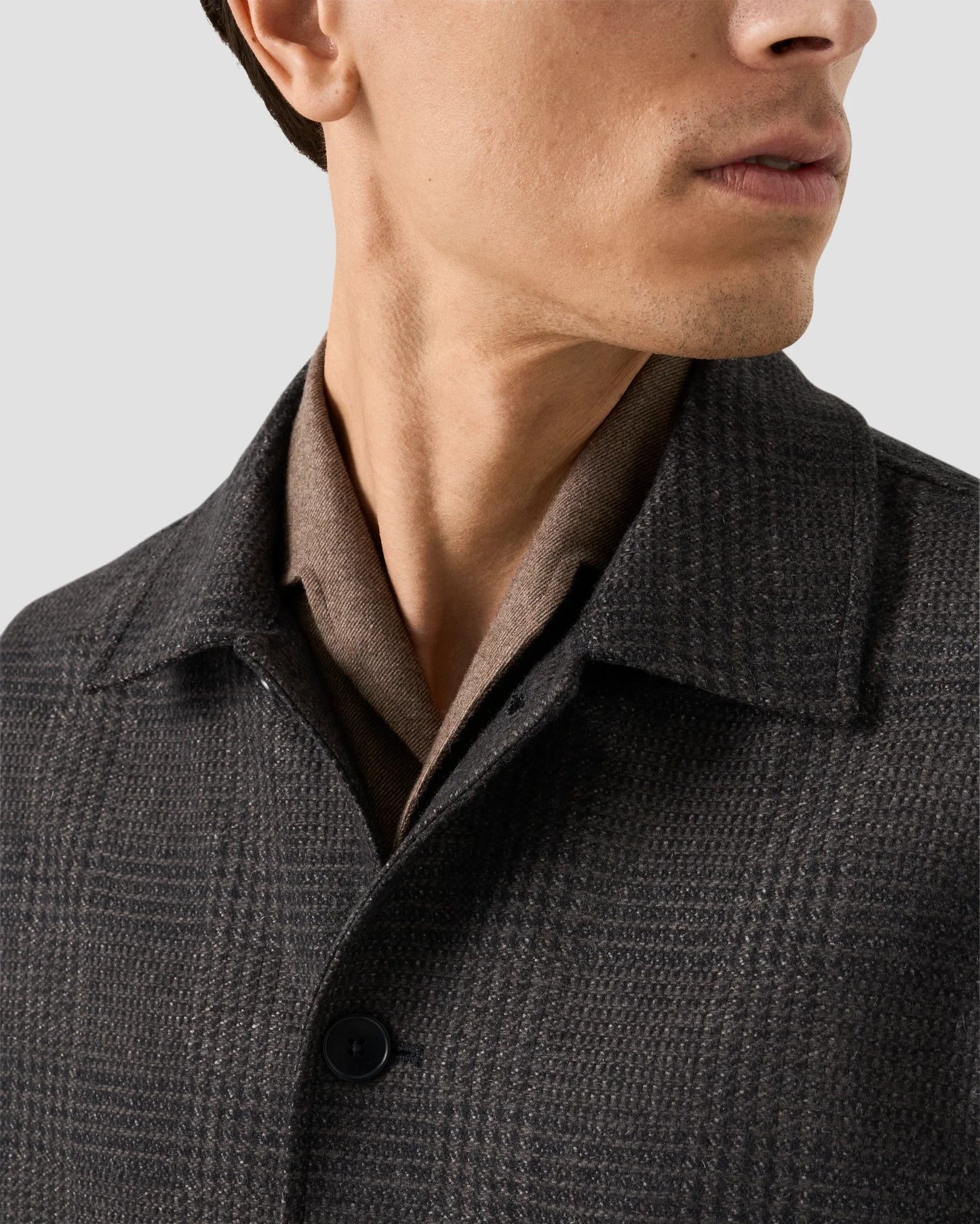 Eton Overshirt Check Wool Cashmere Chore