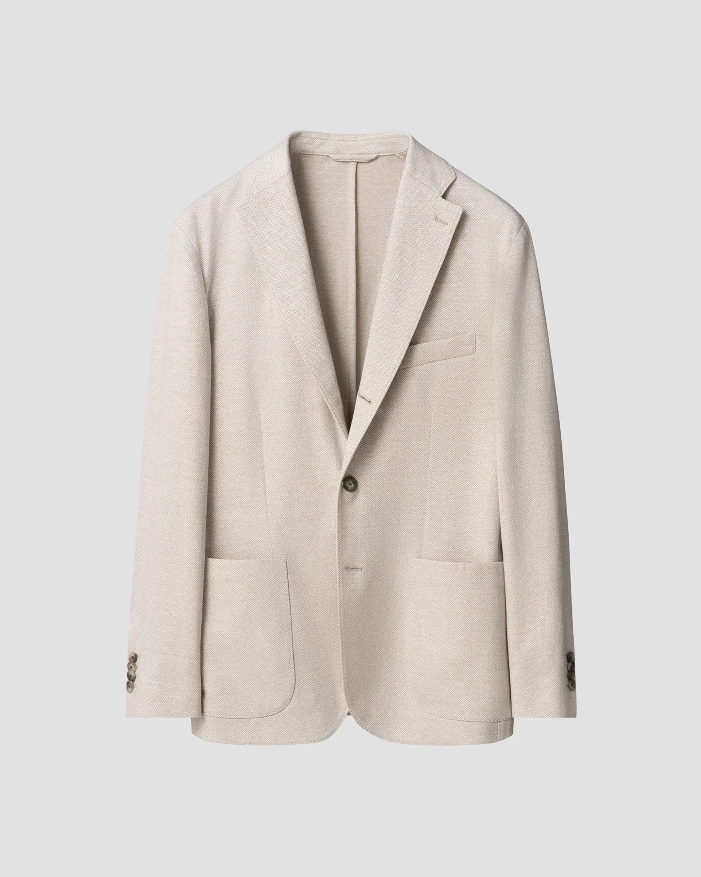 Eton Kavaj Herringbone Linen Jersey Soft