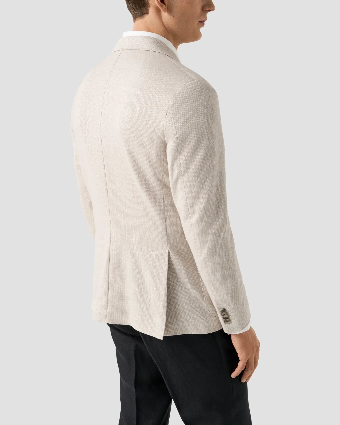 Eton Kavaj Herringbone Linen Jersey Soft