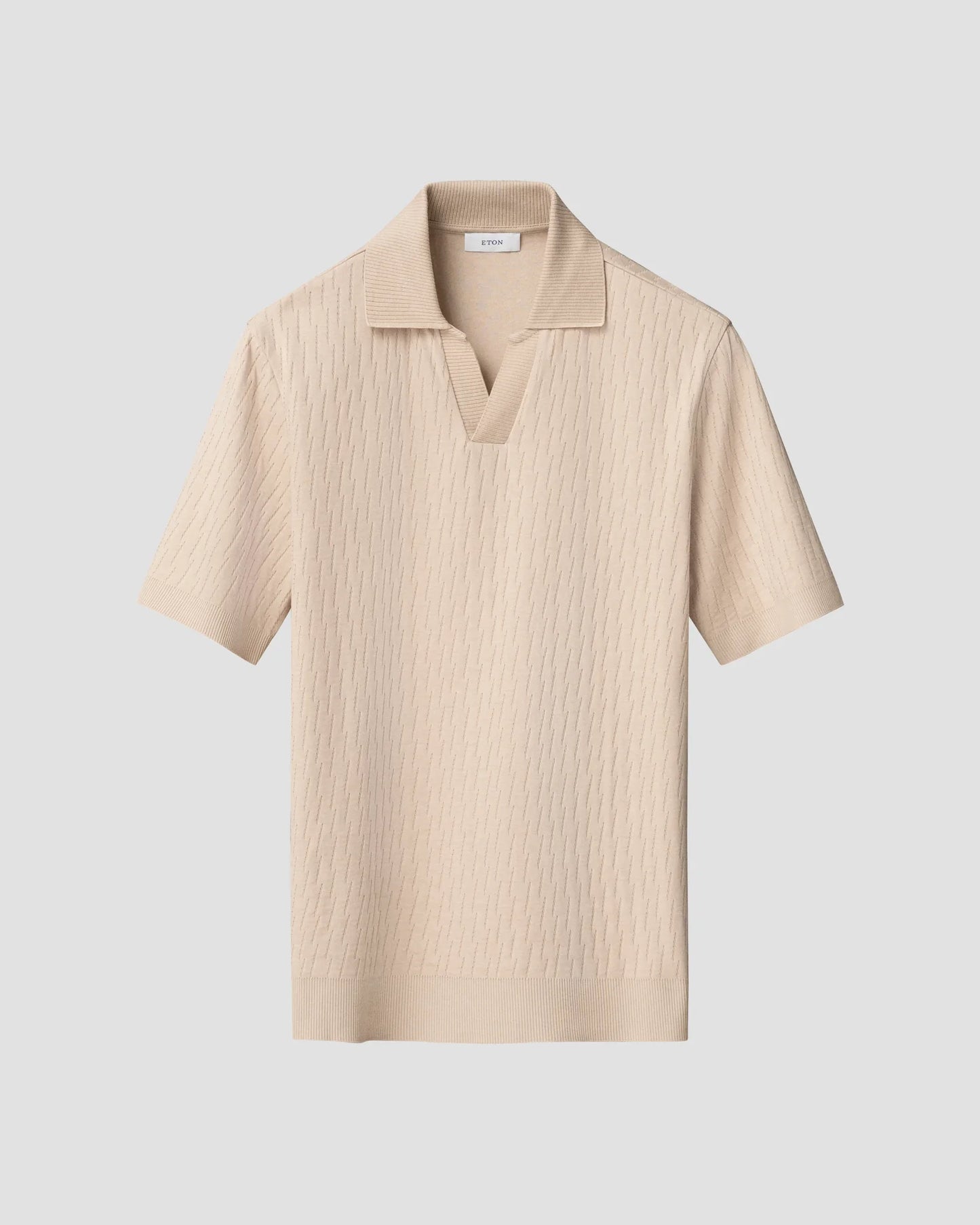 Eton Piké Jacquard Open Collar