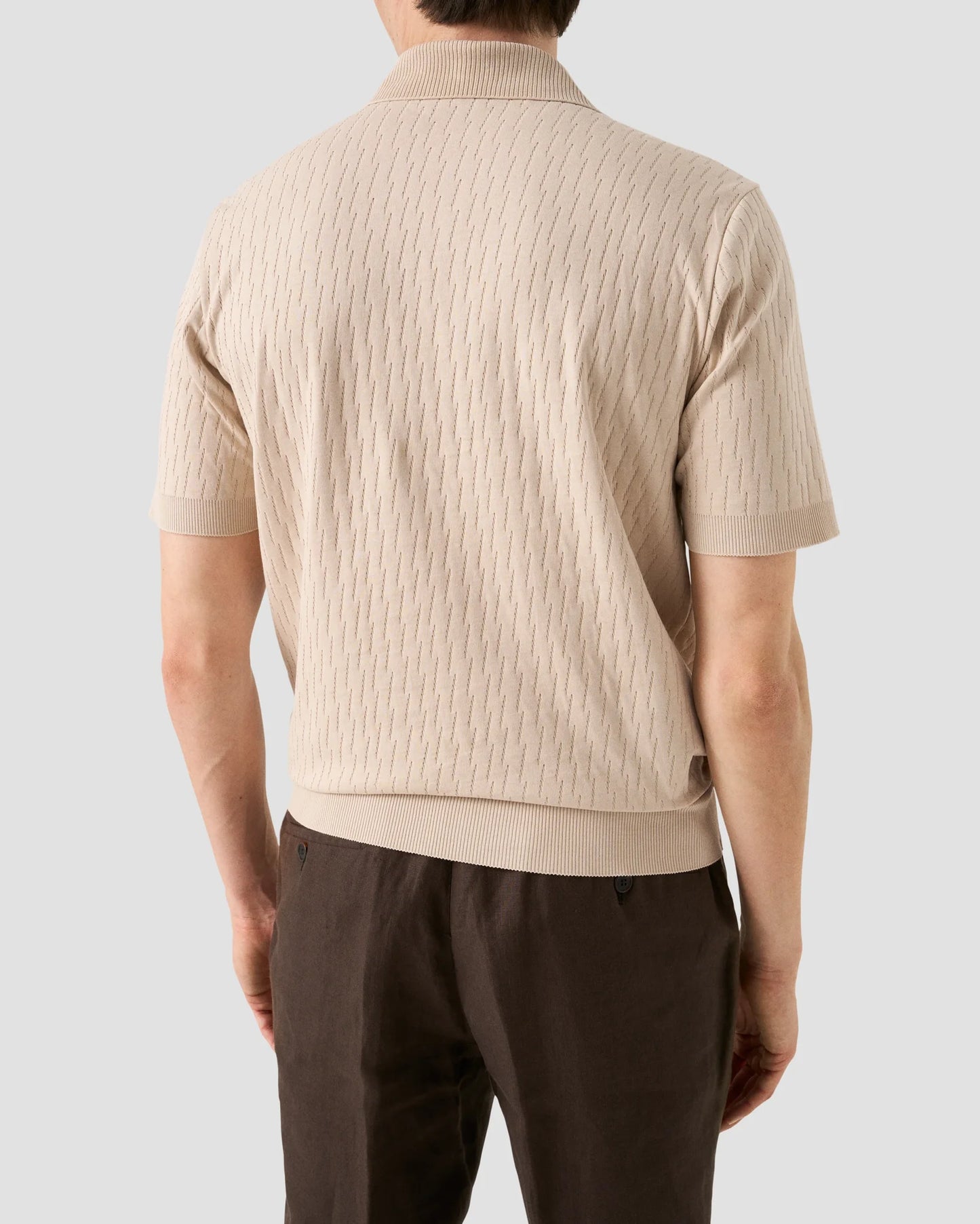 Eton Piké Jacquard Open Collar