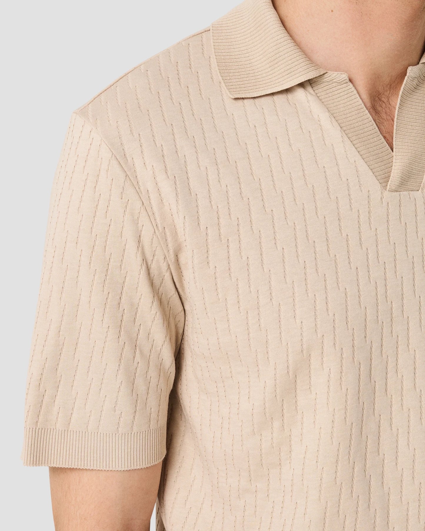 Eton Piké Jacquard Open Collar
