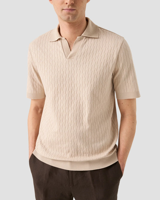 Eton Piké Jacquard Open Collar