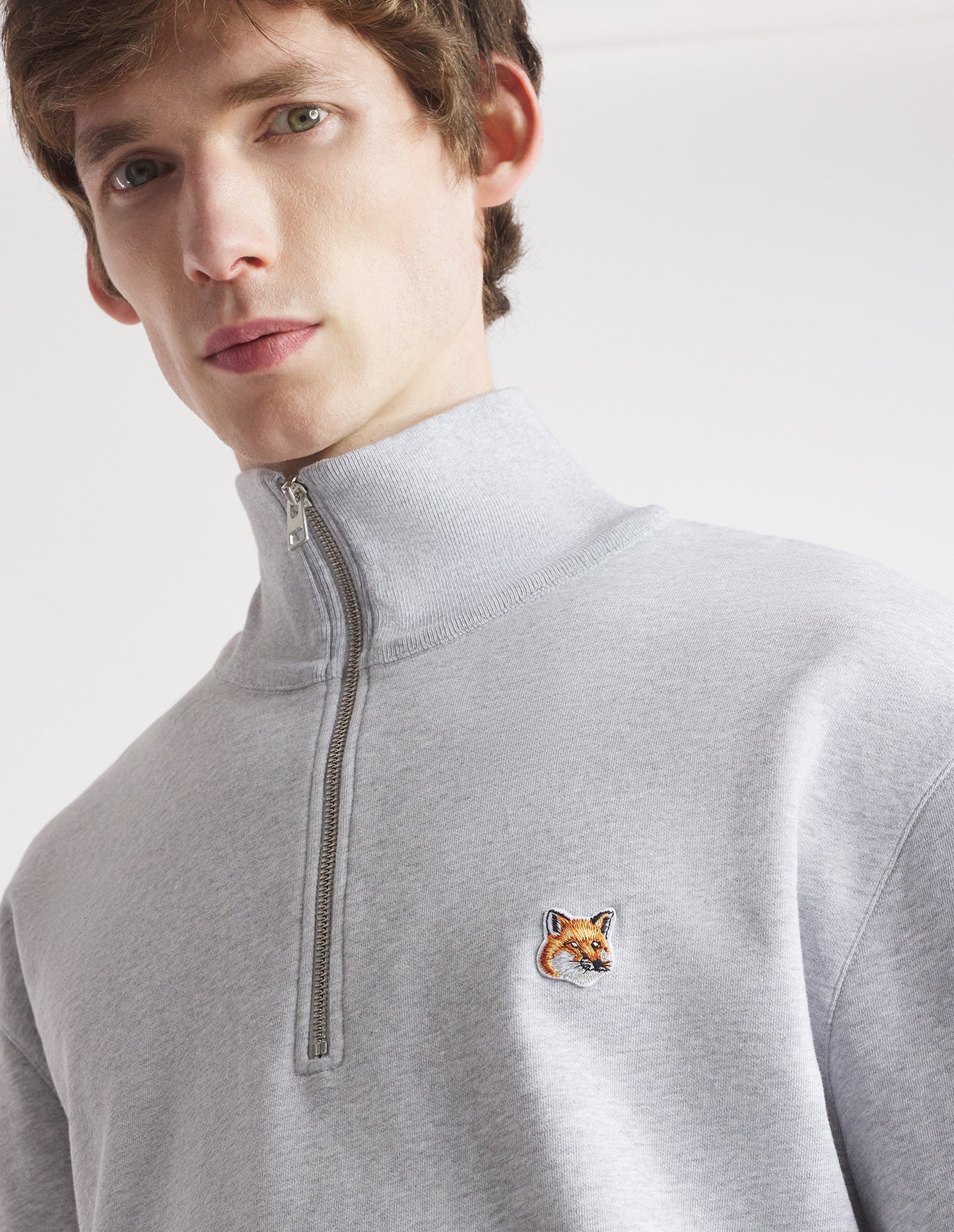 Maison Kitsuné Tröja Fox Head Patch Comfort Half Zip Sweat