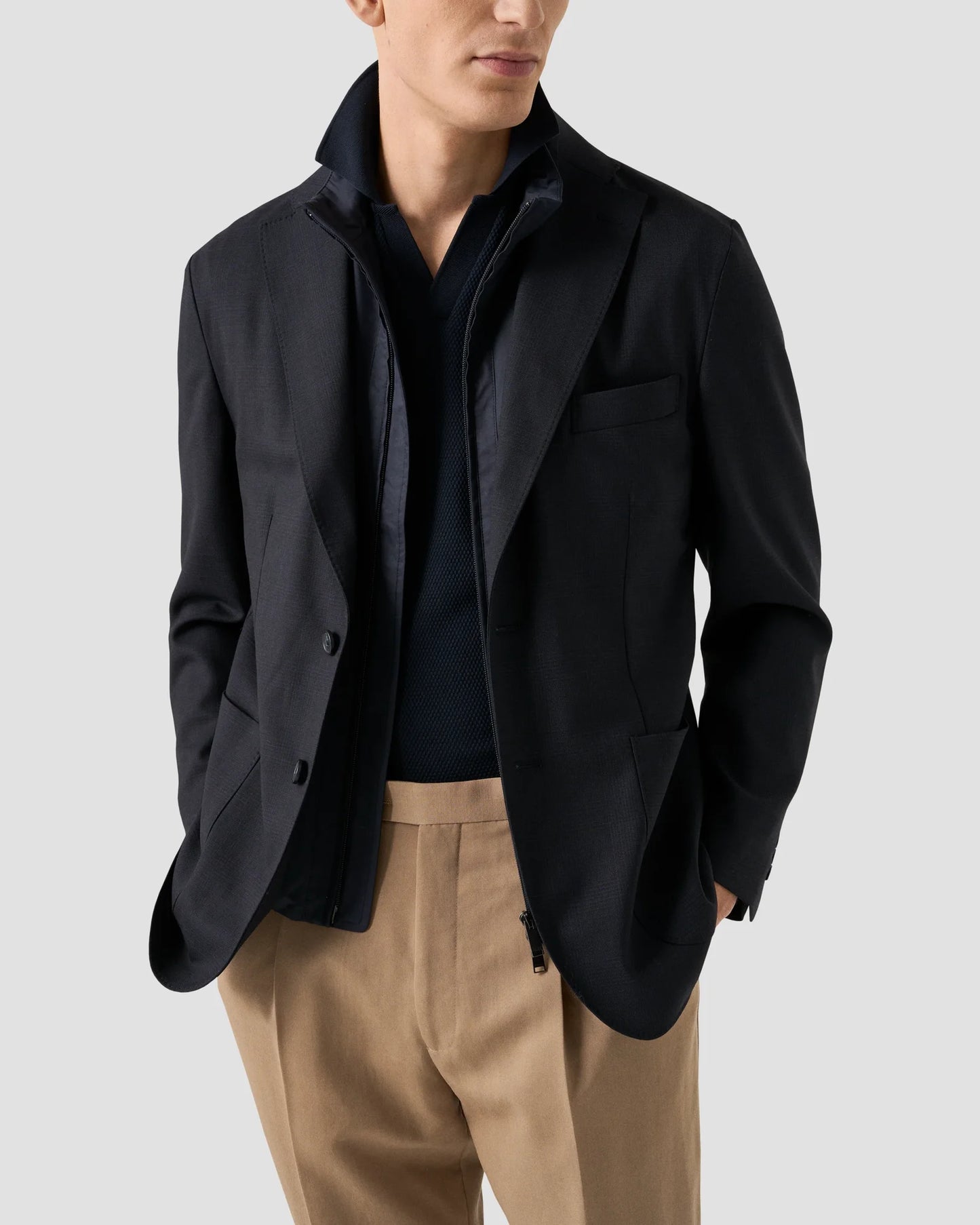 Eton Piké Waffle Open Collar