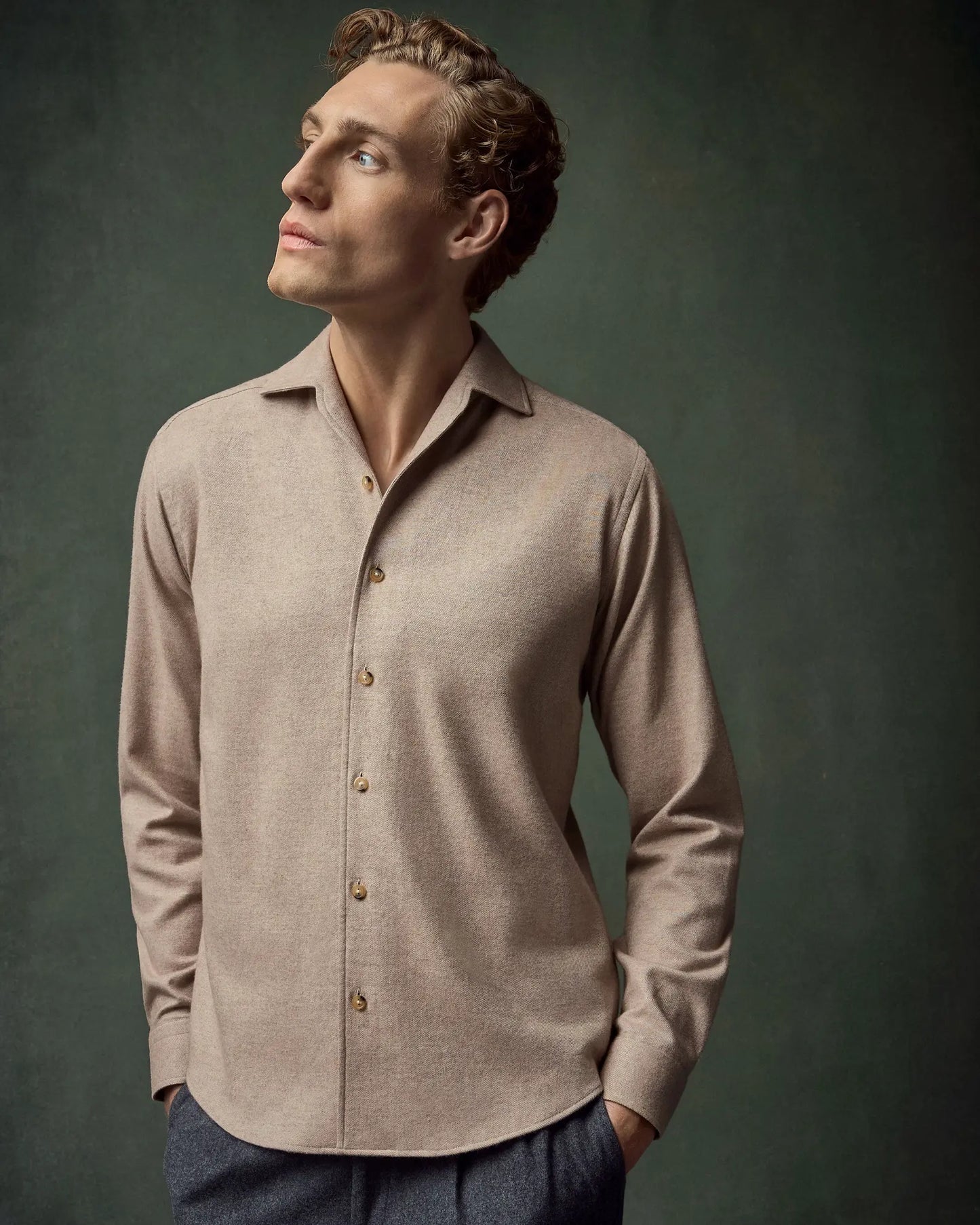 Eton Skjorta Solid Flannel