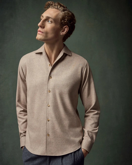 Eton Skjorta Solid Flannel