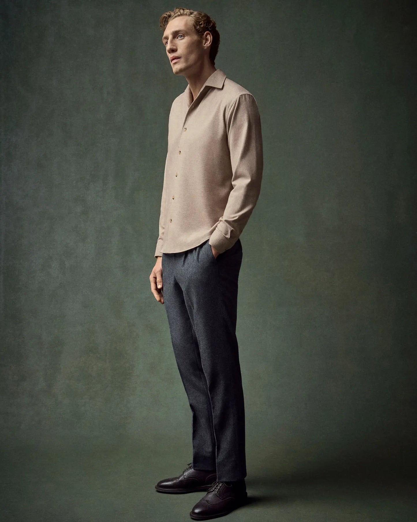 Eton Skjorta Solid Flannel