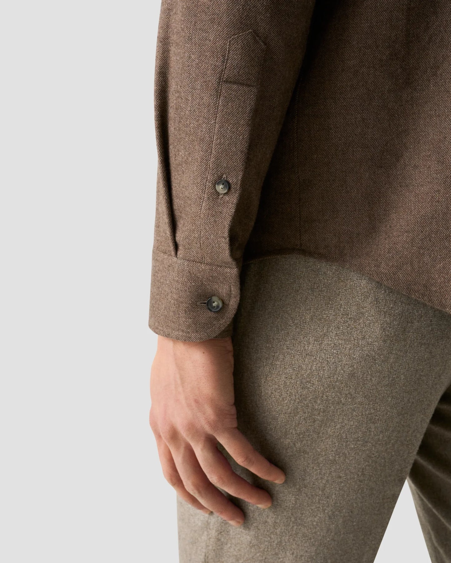 Eton Skjorta Solid Flannel